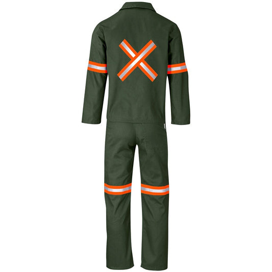 Acid Resistant Polycotton Conti Suit - Reflective Arm, Legs & Back - Orange Tape