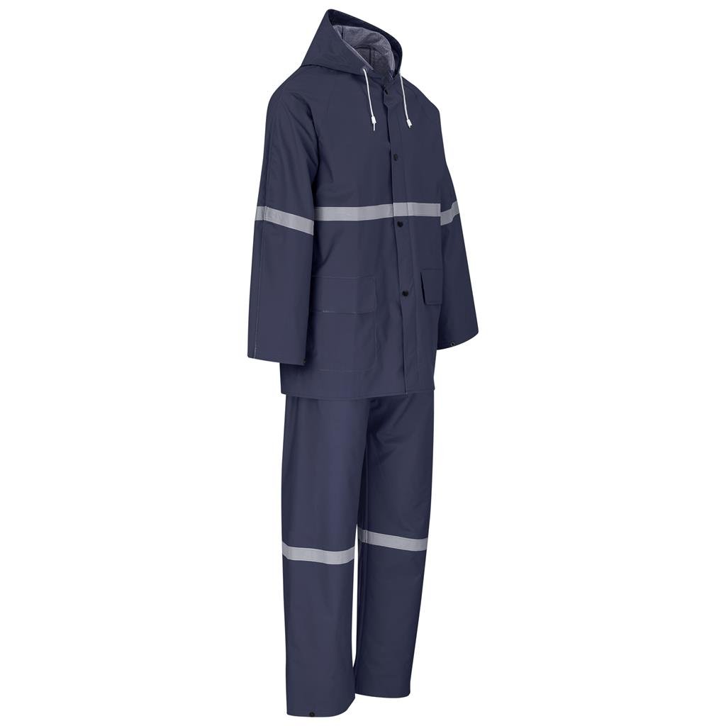 Light Duty Tornado Hi-Viz Reflective Rubberised Rainsuit - Navy