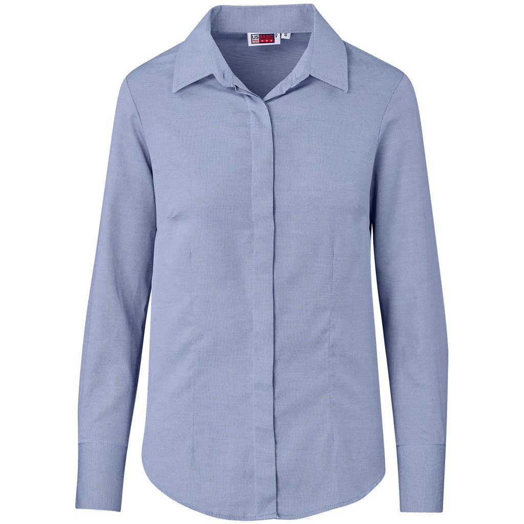 Ladies Long Sleeve Wallstreet Shirt - Navy