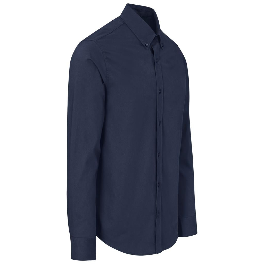 Mens Long Sleeve Cotton Twill Moderna  Golf Shirt