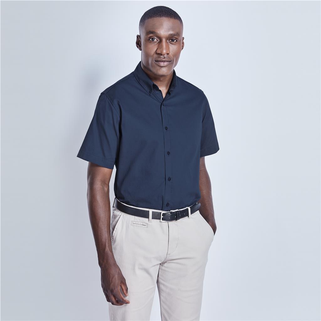 Mens Short Sleeve Cotton Twill Moderna Golf Shirt