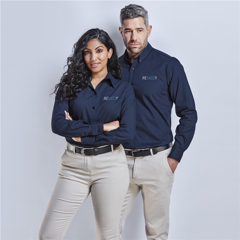 Ladies Long Sleeve Cotton Twill Moderna Golf Shirt