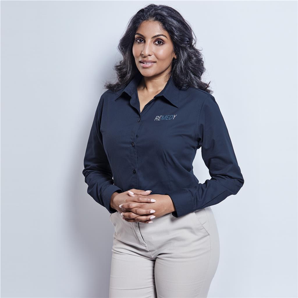 Ladies Long Sleeve Cotton Twill Moderna Golf Shirt