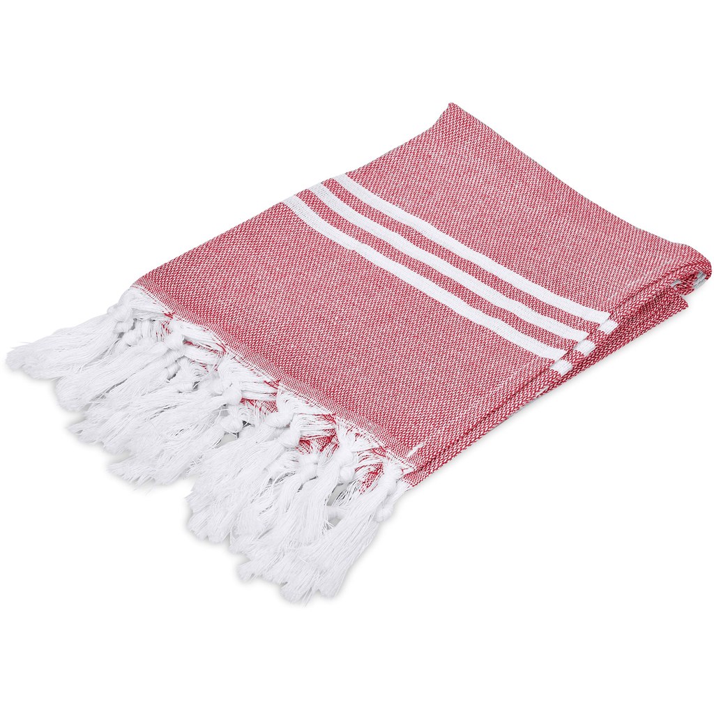 US Basic Santa Cruz Cotton-Rich Beach Towel & Drawstring Bag
