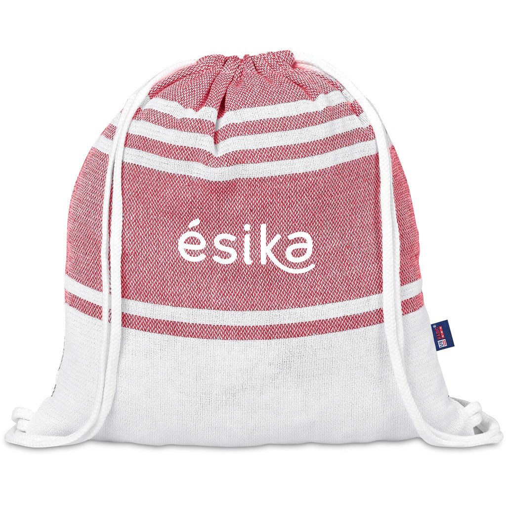 US Basic Santa Cruz Cotton-Rich Beach Towel & Drawstring Bag
